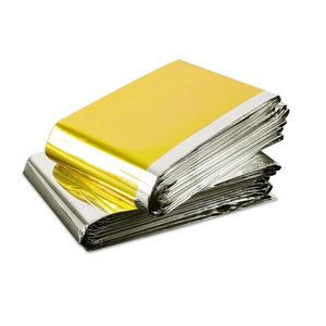 <span class=keywords><strong>Manta</strong></span> Portátil de Emergencia Térmica de Doble Cara Plateada 130x210cm para Supervivencia y Primeros Auxilios al Aire Libre - Product Image 1