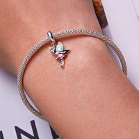 Fábrica 925 plata esterlina lindo Hada elfo encantos cuenta colgante ajuste pulsera brazalete fino S925 joyería de la suerte regalos SCC2279