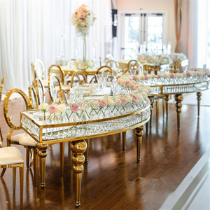 <span class=keywords><strong>Mesa</strong></span> de <span class=keywords><strong>comedor</strong></span> de <span class=keywords><strong>acero</strong></span> inoxidable dorado con decoración de <span class=keywords><strong>cristal</strong></span> <span class=keywords><strong>Mesa</strong></span> de serpiente de <span class=keywords><strong>cristal</strong></span> redonda para bodas <span class=keywords><strong>y</strong></span> restaurantes - Product Image 1