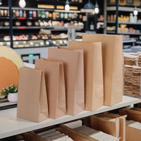 Sacs en papier kraft marron recyclables, écologiques et durables, personnalisables pour la livraison de repas SOS en gros