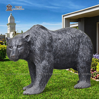 Statues de sculpture d'ours noir en bronze pour l'extérieur de manoir de grande taille