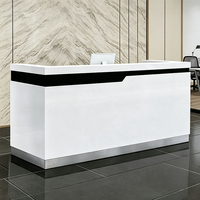 Meubles de bureau KMJ, comptoir de réception en acier inoxydable et bois, comptoir de réception pour salon