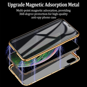 Anti peeping magnétique Adsorption Double face étui en verre pour <span class=keywords><strong>iPhone</strong></span> 7 plus 8 6 x xs max 11 <span class=keywords><strong>pro</strong></span> étui - Product Image 3