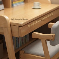 Bureau pour enfants en bois massif moderne et écologique avec étagères et tiroirs de rangement, bureau d'étude non toxique pour chambre à coucher, maison, école