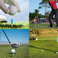 100 Tees de golf en plastique multicolores 83 mm avec coussin en caoutchouc durable, porte-balles de golf, accessoires de golf, logo personnalisable