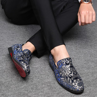 Mocassins tendance à paillettes pour hommes, chaussures de bureau, couleur bleue, grande taille 46 47 48, noir, rouge, bleu