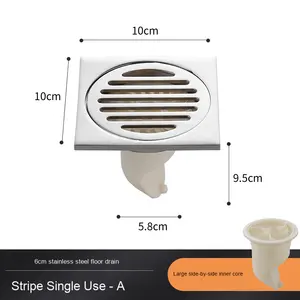 مصرف أرضي سميك 6 من الفولاذ المقاوم للصدأ للحمام مصرف جانبي مضاد للرائحة لغسيل ملحقات الحمام - Product Image 6