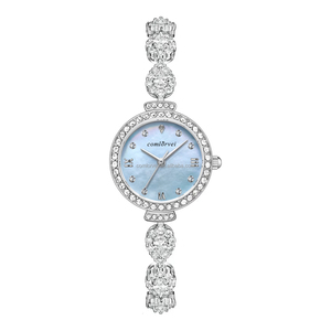 クォーツウォッチ女性用,卸売低価格トップデザイン洗練されたクラシックトレンドラウンドダイヤルステンレス鋼ストラップダイヤモンド - Product Image 3