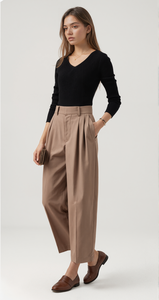 Đánh Giá Hàng Đầu Của Phụ Nữ Kaki Xếp Hạng Côn Quần Thanh Lịch Cao Eo Giản Dị Quần Cho Hàng Ngày Và Văn Phòng - Product Image 2