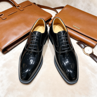 Herren Lackleder Oxford-Schuhe mit eckiger Zehenpartie, bequem, weich, schwarz, hochglänzend, formelle Anzugschuhe für Smoking, Hochzeit, Büro, Neu 2026