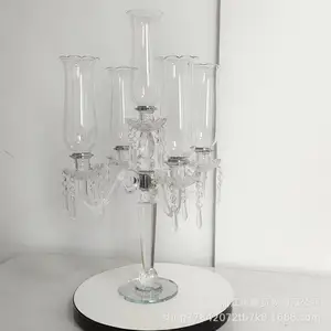 China round clear holders lanterns and candle jars with flat glass lid