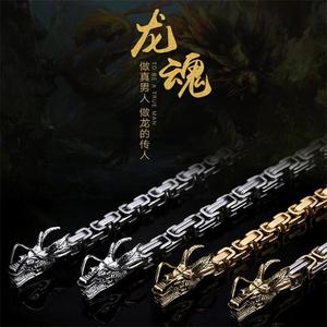 Accessorio moda in acciaio inossidabile 316L collana a catena Byzantium con chiusura a drago da uomo - Product Image 5