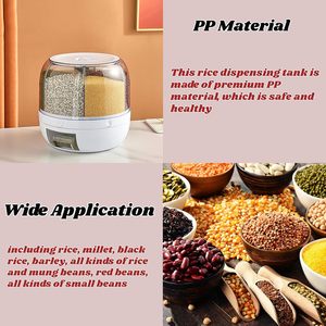 Airtight PP+PET Food <b>Storage</b> <b>Container</b> 360 Degree Grain Dispenser 3-6L Capacity <b>Kitchen</b> Use - Product Image 3