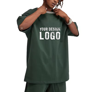 Camiseta de Hombre al por Mayor, Personalizada, 305G, Algodón Lavado, Hombros Caídos, Talla Grande, Estilo Urbano Informal, Media Manga, Holgada - Product Image 1