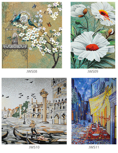 Maison luxe fleur <span class=keywords><strong>d</strong></span>'or fait <span class=keywords><strong>à</strong></span> la main murale <span class=keywords><strong>cristal</strong></span> Art motif mur <span class=keywords><strong>verre</strong></span> mosaïque carrelage usine personnalisée - Product Image 6