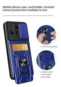 Étui pour téléphone Xiaomi POCO X6 Pro 5G avec anneau magnétique et fente pour <span class=keywords><strong>carte</strong></span> de protection d'objectif d'armure - Product Image 3