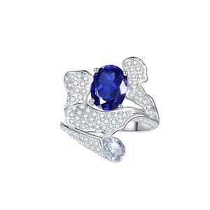 Bague en saphir bleu royal 2 carats pour homme, bijoux punk en pierres précieuses cultivées en laboratoire - Product Image 1