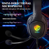 Casque de jeu circum-auriculaire avec éclairage monochrome, haut-parleurs à armature équilibrée, AAC pour PS5, PS4, Switch, PC, Esport, aide auditive, DJ