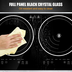 Elektrikli seramik soba 2 brülör siyah kristal seramik elektrikli soba Granit tezgah için inşa - Product Image 6