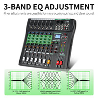 XTUGA CT6 USB Table de Mixage Audio Numérique Professionnelle 6 Canaux, Console de Mixage Vidéo & Lumière à Prix Abordable