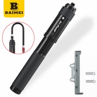 Pompe à vélo mini BAIMEI 260 PSI en acier, gonfleur d'air portable pour vélo, fixation sur cadre, pour cyclisme sur route et VTT, vente en gros OEM
