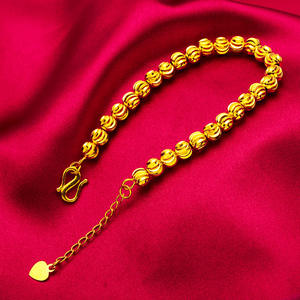 Pulsera de cuentas de transferencia de cuentas de sandía de Vietnam Sargent, pulsera de oro amarillo chapado en oro de latón puro, venta directa de fabricantes - Product Image 4