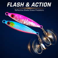 Major Craft Bomber Printed 60g Kingfish Jig Spinner Lure Live Bait Silver UV Stainless Steel Hooks BMSPIN-60 # 5 River & Lake 15g
