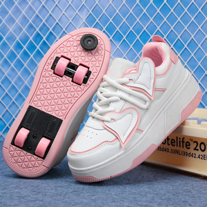 <span class=keywords><strong>Pattini</strong></span> a rotelle unisex a quattro ruote, superficie in pelle PU, impermeabili, resistenti all'usura, con assorbimento degli urti, adatti per adolescenti - Product Image 6