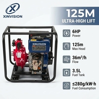 Pompe à incendie diesel 125 m de hauteur de refoulement totale, 2 pouces, 178F, 296 cm³, 6,5 CV, double turbine, double étage, haute pression pour incendies forestiers et immeubles de grande hauteur