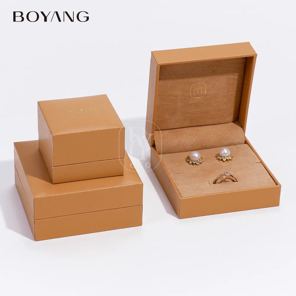 Boyang personnalisé mode collier boucle d'oreille bague emballage cadeau boîte à bijoux de luxe