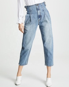 Primavera nueva de moda de las mujeres de cintura alta elegante chica vaqueros con cinturón - Product Image 2