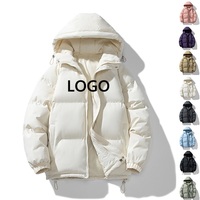 Veste imperméable de sport personnalisée OEM pour hommes Trench-Coat d'extérieur avec fermeture éclair épaissie Capuche chaude Manteaux en duvet de grande taille Vente en gros