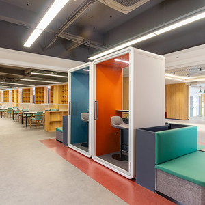 Canada Standard Soundproof Cabin White Exterior Color Acoustic Pods Interior Fabric Office <strong>Booth</strong> Silent Room Prefabricated <strong>Booth</strong> - Product Image 2