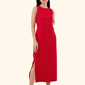 Fabricants de vêtements personnalisés Vente en gros Dames Mode Robe décontractée élégante sans manches Robe sexy pour femmes - Product Image 5