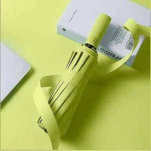 ร่มพับอัตโนมัติสีดำ กาวดำอย่างดี โครงสร้างหนาและทนทาน ร่มสามตอน ป้องกันรังสียูวี - Product Image 6