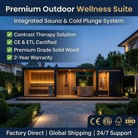 Ruang Terapi Sauna Luar Ruangan dan Cold Plunge Terpadu dengan Sauna Uap, Shower, dan Chiller