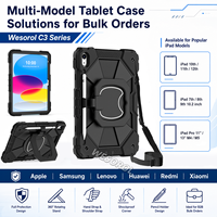 Casing Anti Benturan Tugas Berat dengan Penyangga Putar 360 Derajat dan Tali Bahu untuk iPad A16 11th 2025 iPad 10th 10.9 OEM ODM