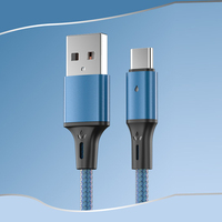 Câble USB 3A Nylon pour iPhone 5 6 7 8X11 avec voyant LED