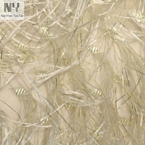 Nanyee Dệt 100% <span class=keywords><strong>Polyester</strong></span> Ánh Sáng Trọng Lượng Organza Vải Với Sang Trọng Trong Màu Be Màu Cho Khiêu Vũ Latin Trang Phục - Product Image 4