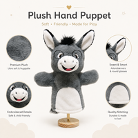 Marionnettes à main personnalisées en forme d'animaux de la forêt pour enfants, jouets en peluche rembourrés avec du coton PP, tissu super doux, anniversaire