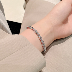 15-20cm 3.5mm 0.2ct Mix <b>Fashion</b> Jewelry 925 Silver Round Cut Vvs Moissanite <b>Tennis</b> <b>Bracelet</b> Gra Moissanite <b>Tennis</b> Chain - Product Image 2