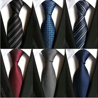 Cravates pour hommes noires et rouges unies pour mariages, cravate de marié classique en soie, cravate en polyester jacquard tissé, cravates Paisley pour hommes, ensemble
