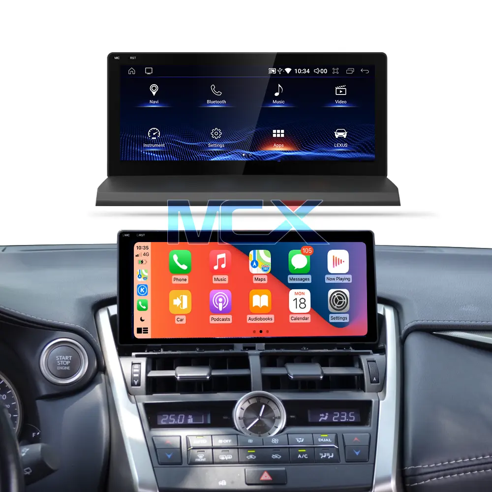 MCX 10.25 Pollici Android Carplay Dell'automobile Dello Schermo di Dvd Radio di Navigazione Gps Per Auto Lettore Multimediale per Lexus NX F Sport NX200 300H 2015-2017