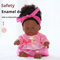 Poupée Reborn Africaine Noire Mignonne de Dessin Animé en Silicone et Plastique, 20 cm, Mini Figurine Douce pour Filles, Vente en Gros, Personnalisation Acceptée