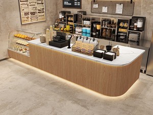 Bancone Bar in legno bancone Bar Bar ristorante moderno Bubble Tea Shop set <span class=keywords><strong>Design</strong></span> del <span class=keywords><strong>negozio</strong></span> di prodotti - Product Image 3