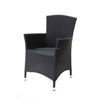 Chaise de canapé d'extérieur simple de grande taille Chaise de salle à manger en rotin de café antique en aluminium de restaurant en osier PE