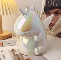 2025 créatif luxe licorne céramique Ins lumière boîte à mouchoirs maison salon décoratif Itemr décoration de la maison luxe décor à la maison