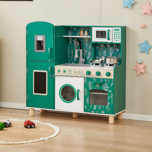 Cocina de Juguete Grande de Madera para Niños Tosen con Refrigerador, Microondas, Estufa y Fregadero Vintage, Juego de Cocina Premium - Verde (90cm) - Product Image 2