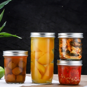 Tùy Chỉnh 8 Oz <span class=keywords><strong>12</strong></span> Oz 16 Oz Thủy Tinh Lưu Trữ <span class=keywords><strong>Mason</strong></span> Lọ Cho Thực Phẩm Và Đồ Uống Với Bạc Hoặc Vàng Tin Nắp - Product Image 6