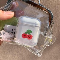 Dompet Koin Wanita Transparan PVC Minimalis Gaya Instagram dengan Jepitan Besi Anti Air, Tempat Headphone, Dompet Kecil untuk Sehari-hari